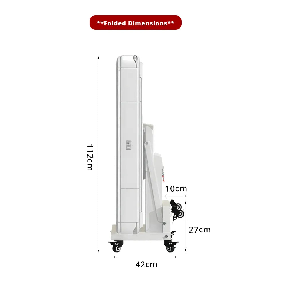 HEXJON No.40 Automatic Mahjong Table - Ultra-Low-Noise Double-Folding Anti-Tip Design, 100cm Compact Game Table - White