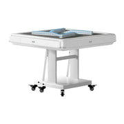 HEXJON No.40 Automatic Mahjong Table - Ultra-Low-Noise Double-Folding Anti-Tip Design, 100cm Compact Game Table - White