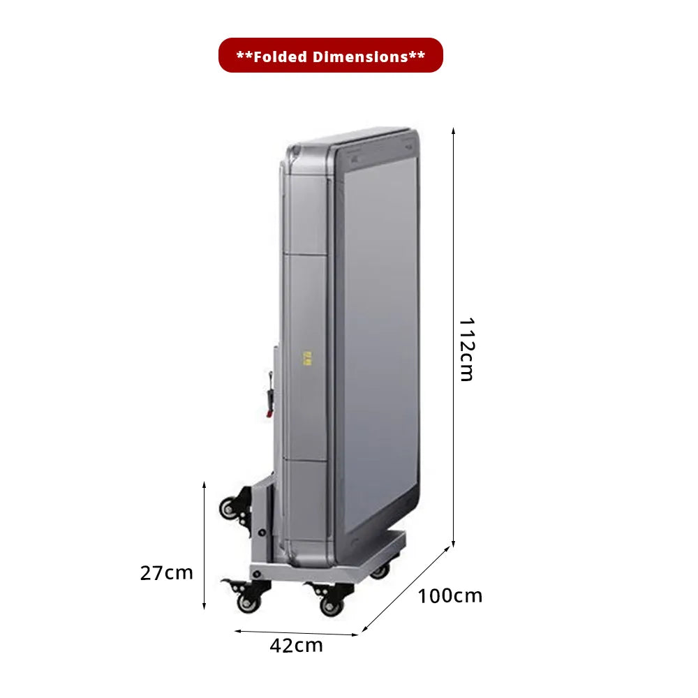 HEXJON No.40 Automatic Mahjong Table - Ultra-Low-Noise Double-Folding Anti-Tip Design, 100cm Compact Game Table - Grey