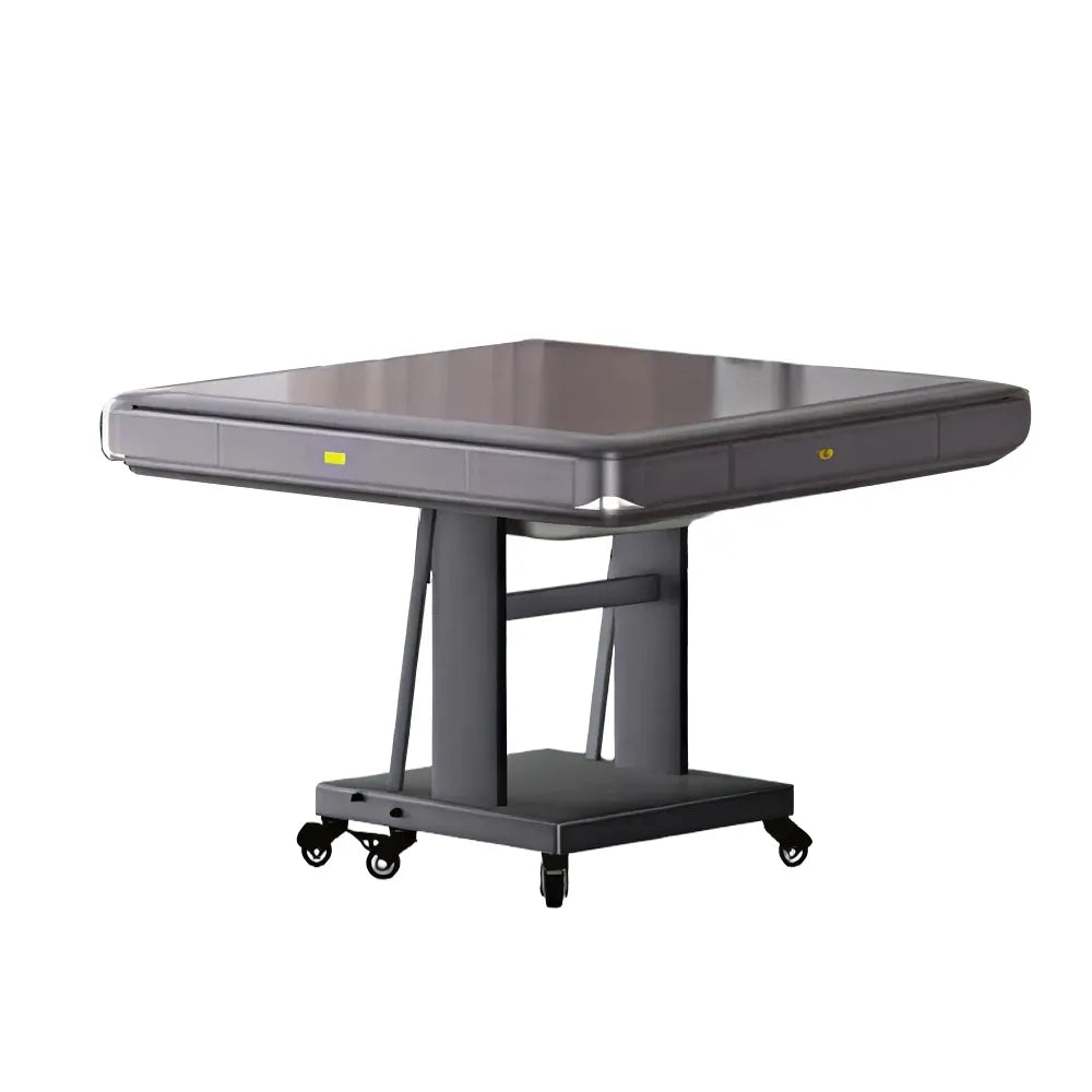 HEXJON No.40 Automatic Mahjong Table - Ultra-Low-Noise Double-Folding Anti-Tip Design, 100cm Compact Game Table - Grey