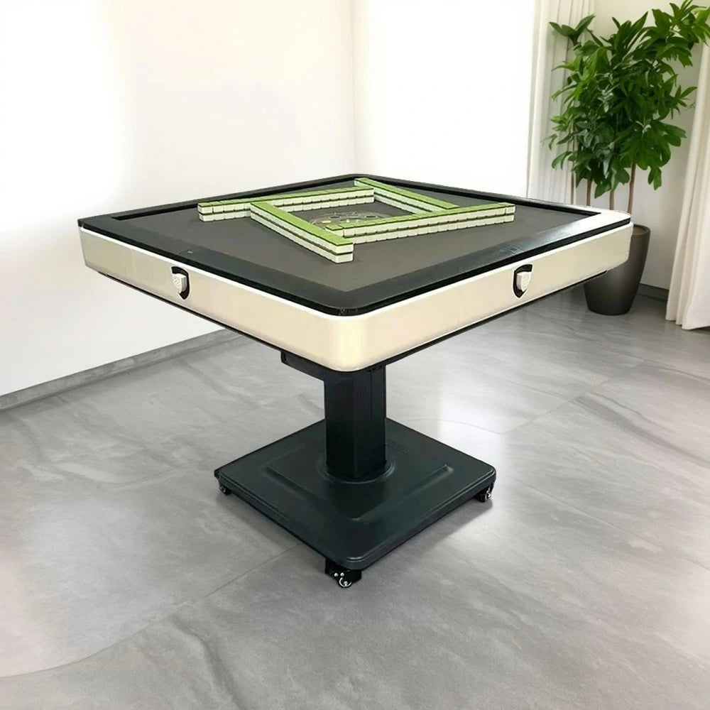 HEXJON No.36 Automatic Mahjong Table - Foldable Low-Noise Design, Premium Wool Felt Surface, 94cm Square Game Table - White