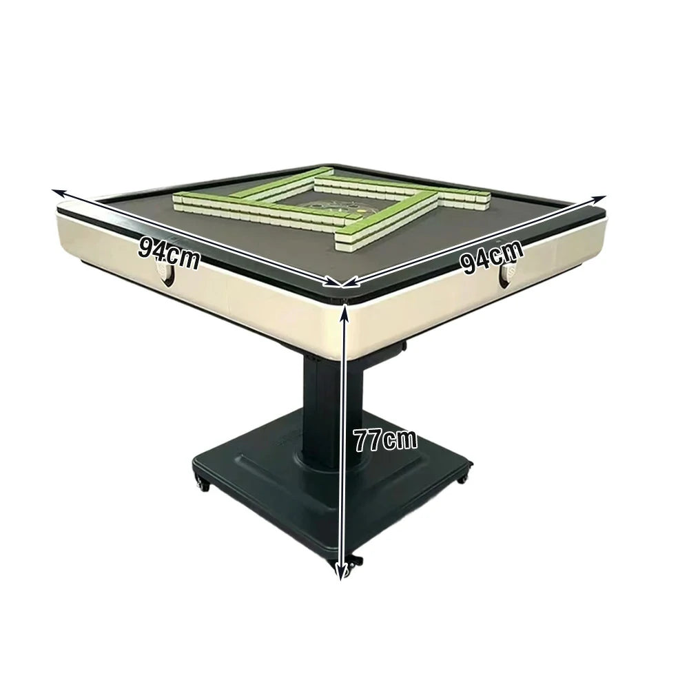 HEXJON No.36 Automatic Mahjong Table - Foldable Low-Noise Design, Premium Wool Felt Surface, 94cm Square Game Table - White