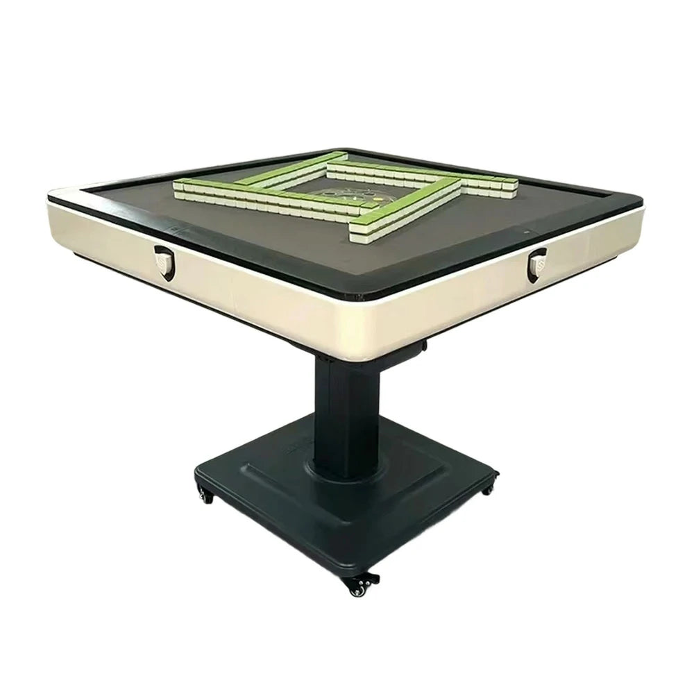HEXJON No.36 Automatic Mahjong Table - Foldable Low-Noise Design, Premium Wool Felt Surface, 94cm Square Game Table - White