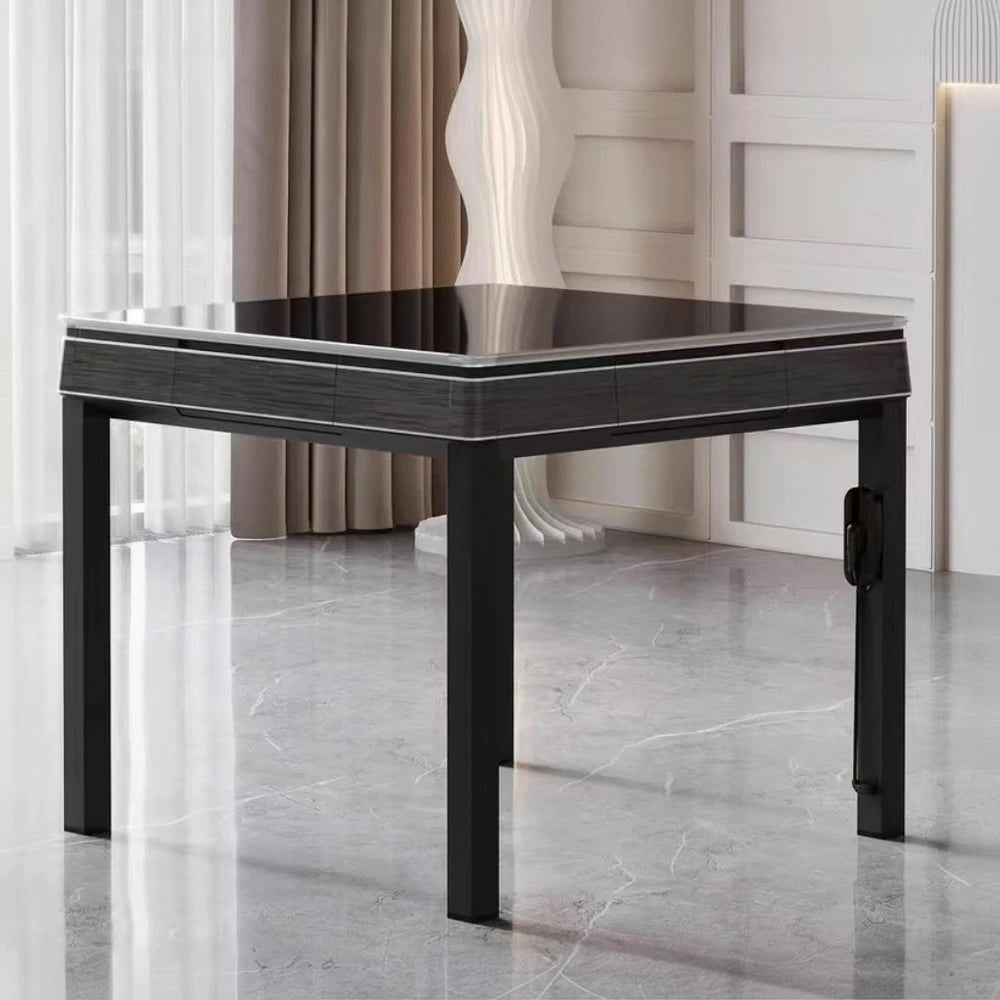 HEXJON No.36 Automatic Mahjong Table - Jade-Style Tiles, Ultra-Slim Low-Noise Enclosed Design, Wool Felt Top, 94cm Compact Game Table - Grey