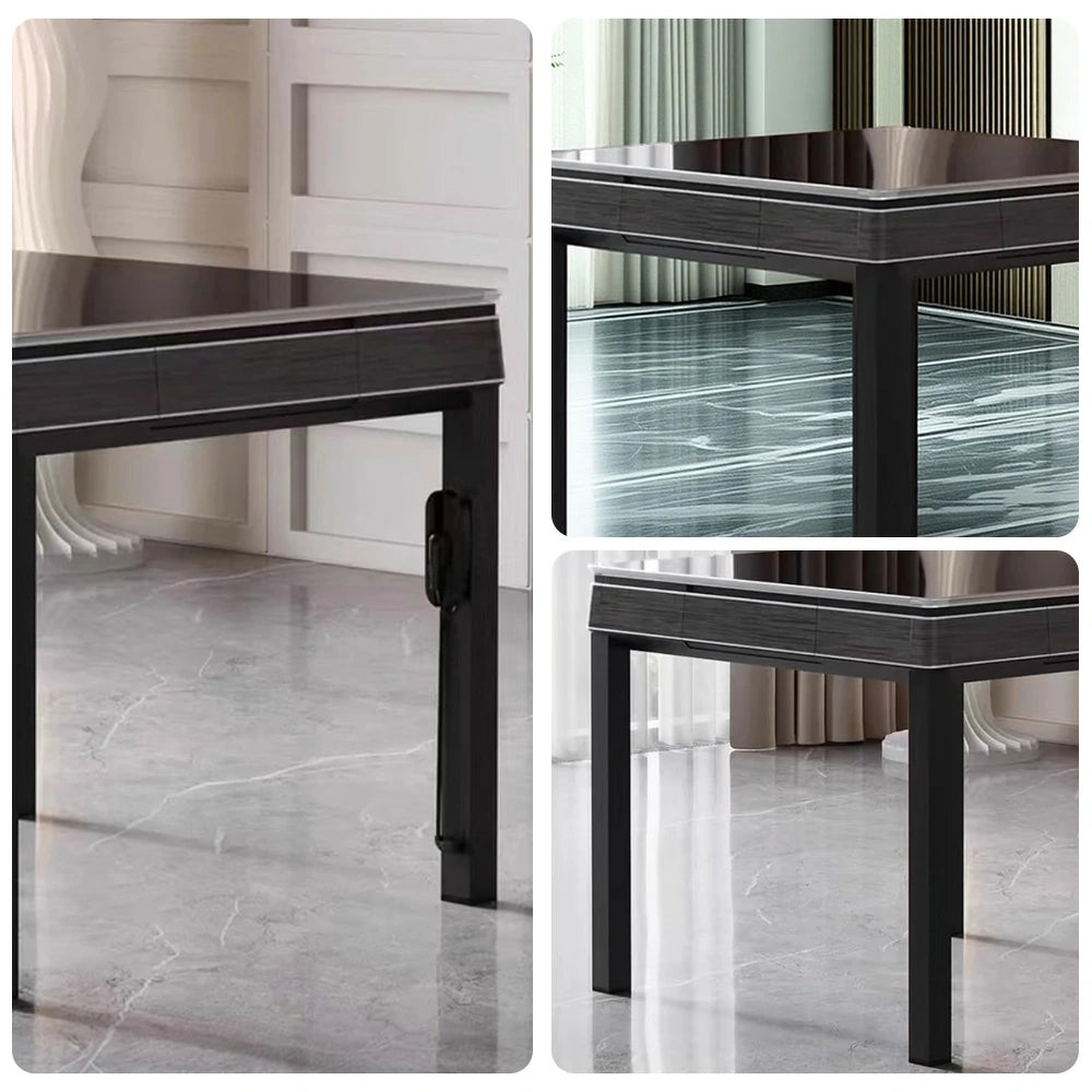 HEXJON No.36 Automatic Mahjong Table - Jade-Style Tiles, Ultra-Slim Low-Noise Enclosed Design, Wool Felt Top, 94cm Compact Game Table - Grey