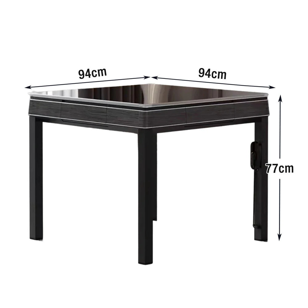 HEXJON No.36 Automatic Mahjong Table - Jade-Style Tiles, Ultra-Slim Low-Noise Enclosed Design, Wool Felt Top, 94cm Compact Game Table - Grey