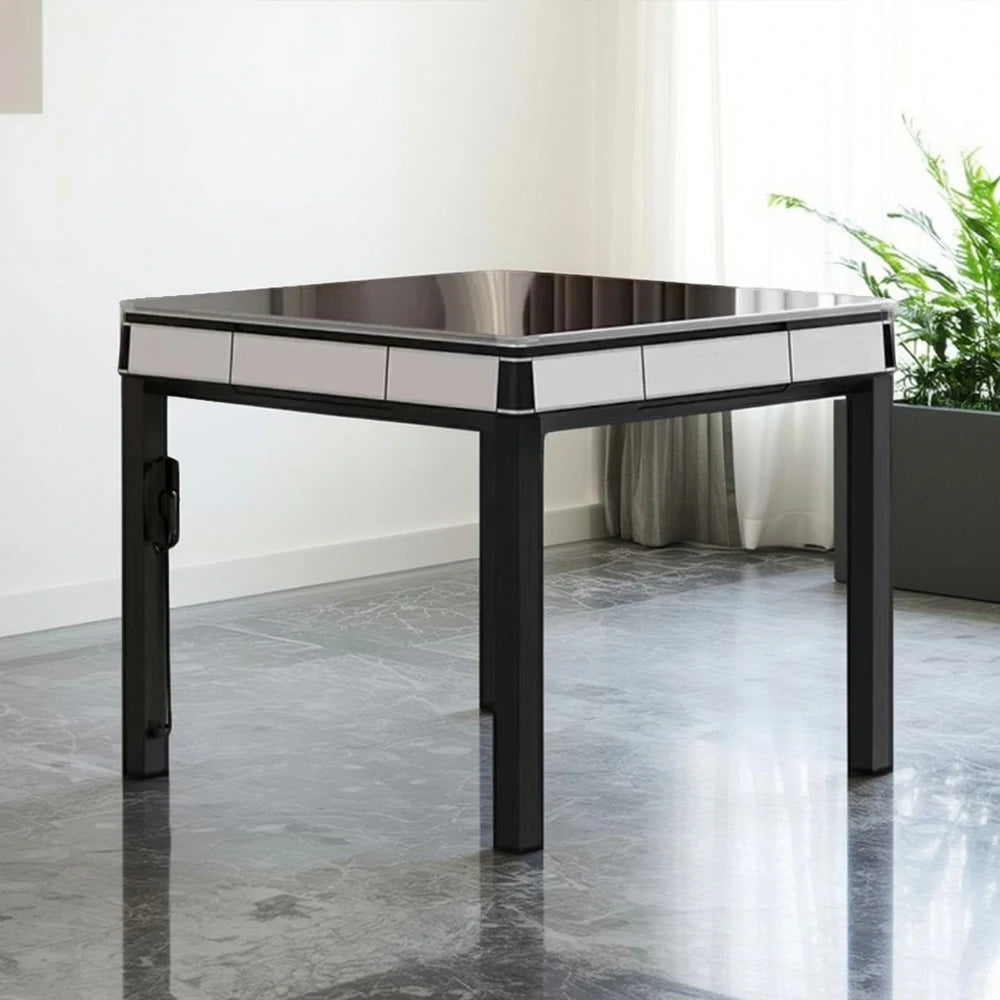 HEXJON No.36 Automatic Mahjong Table - Jade-Style Tiles, Ultra-Slim Low-Noise Enclosed Design, Wool Felt Top, 94cm Compact Game Table - White