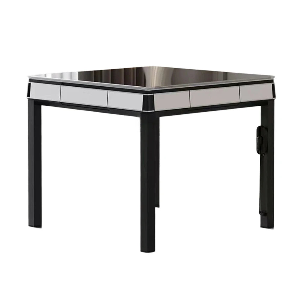 HEXJON No.36 Automatic Mahjong Table - Jade-Style Tiles, Ultra-Slim Low-Noise Enclosed Design, Wool Felt Top, 94cm Compact Game Table - White