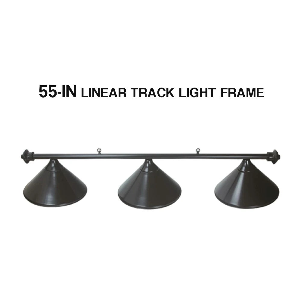 ARIX 55" Light Rail, 3-Shade Metal Billiard Lighting with Black Finish - Complete Rail with Matching Black Shades