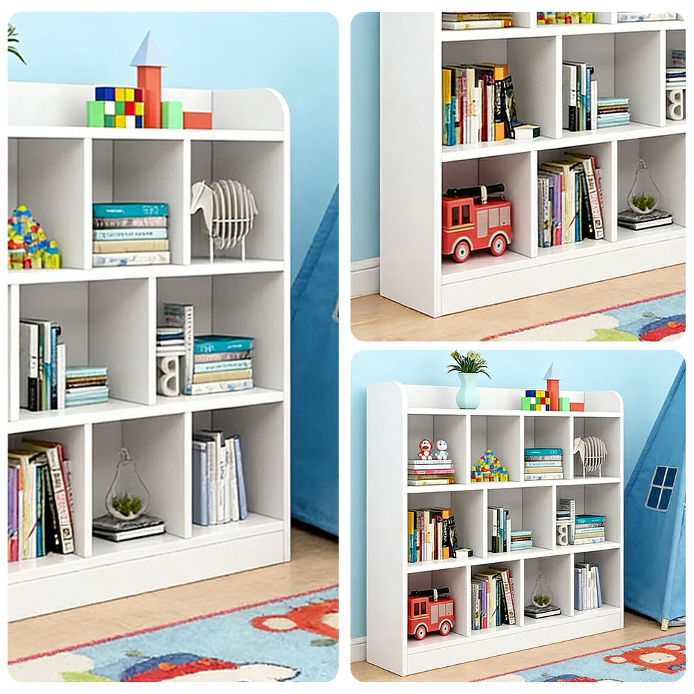 LIVARA Solid Wood 3-Tier Storage Cabinet - Large Capacity Shelving, Eco-Friendly Board, Kids & Home Organiser - Natural Wood