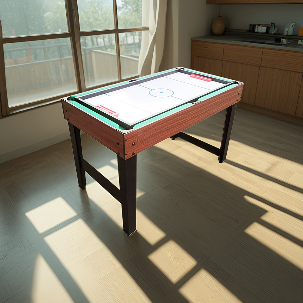 KICKSY 4FT 4-In-1 Multifunctional Soccer Table - Pool/ Air Hockey/ Table Tennis/ Football
