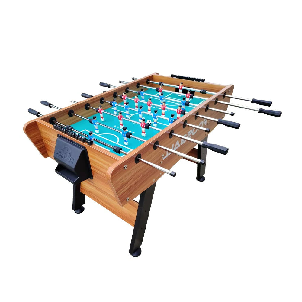 KICKSY 5FT Foosball Table - Solid Wood Frame with Chrome Steel Tubes, High-Density Playfield, Double-Spring Handles, Stable Rust-Resistant Design - Brown