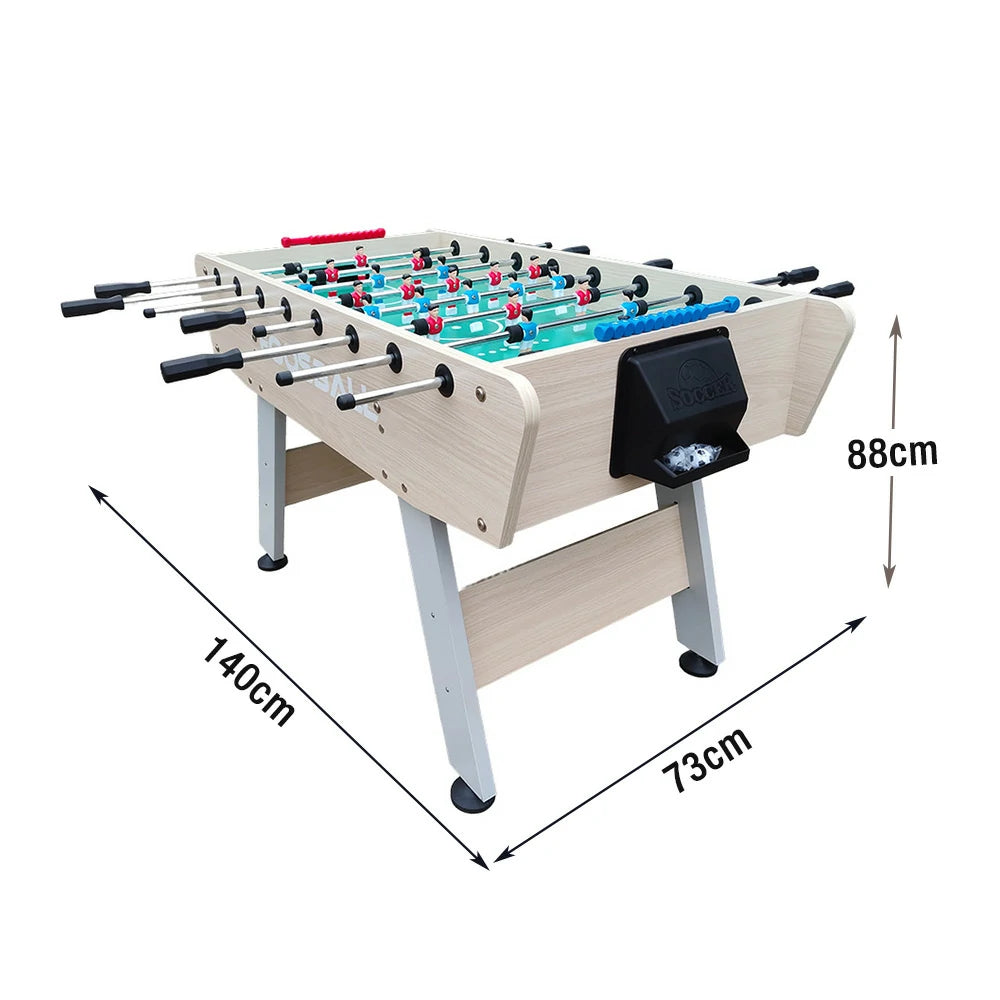 KICKSY 5FT Foosball Table - Solid Wood Frame with Chrome Steel Tubes, High-Density Playfield, Double-Spring Handles, Stable Rust-Resistant Design - White