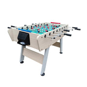 KICKSY 5FT Foosball Table - Solid Wood Frame with Chrome Steel Tubes, High-Density Playfield, Double-Spring Handles, Stable Rust-Resistant Design - White