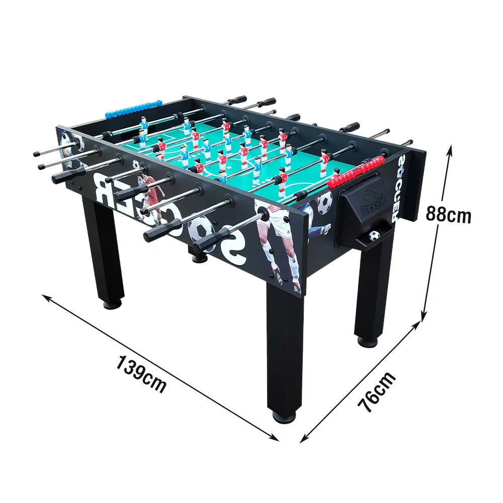 KICKSY 5FT Foosball Table - Solid Wood Frame with Chrome Steel Tubes, High-Density Playfield, Double-Spring Handles, Stable Rust-Resistant Design - Black