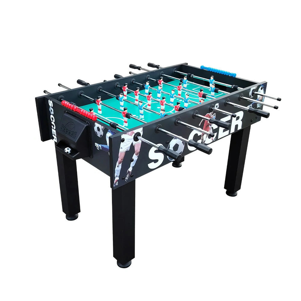 KICKSY 5FT Foosball Table - Solid Wood Frame with Chrome Steel Tubes, High-Density Playfield, Double-Spring Handles, Stable Rust-Resistant Design - Black