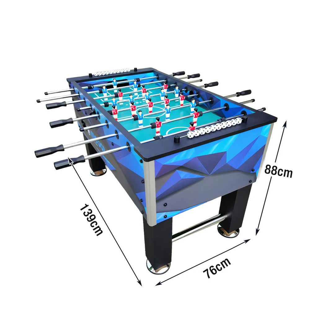 KICKSY 5FT Foosball Table - Solid Wood Frame with Chrome Steel Tubes, High-Density Playfield, Double-Spring Handles, Stable Rust-Resistant Design - Blue