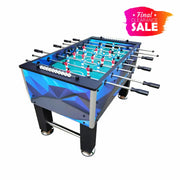 KICKSY 5FT Foosball Table - Solid Wood Frame with Chrome Steel Tubes, High-Density Playfield, Double-Spring Handles, Stable Rust-Resistant Design - Blue