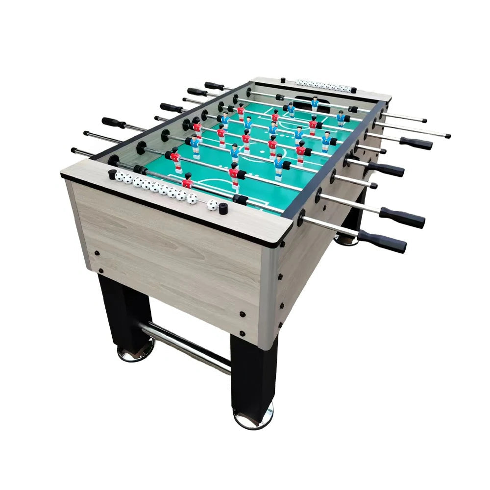 KICKSY 5FT Foosball Table - Solid Wood Frame, High-Density Playfield, Chrome Steel Rods, Durable Double-Spring Handles - White