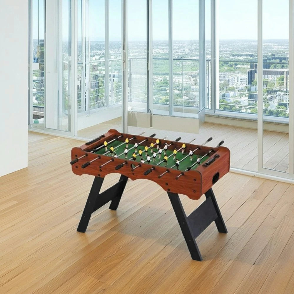 KICKSY 5FT Solid Wood Foosball Table - Chrome-Plated Steel Rods, ABS Hand-Painted Players, High-Density Playfield, Anti-Slip Handles, Durable & Stable Design