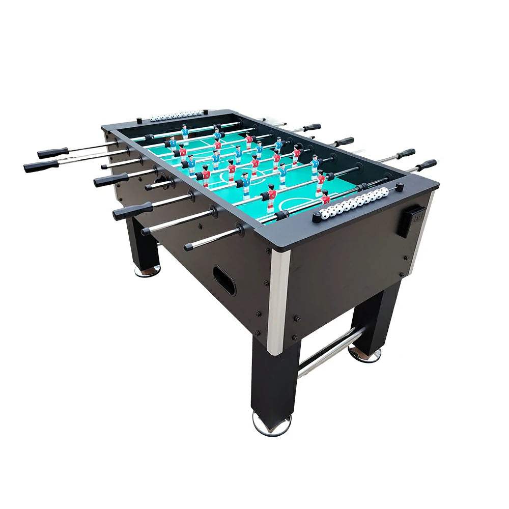KICKSY 5FT Foosball Table – Sturdy MDF Build, 8-Rod Design with Cup Holders - Black