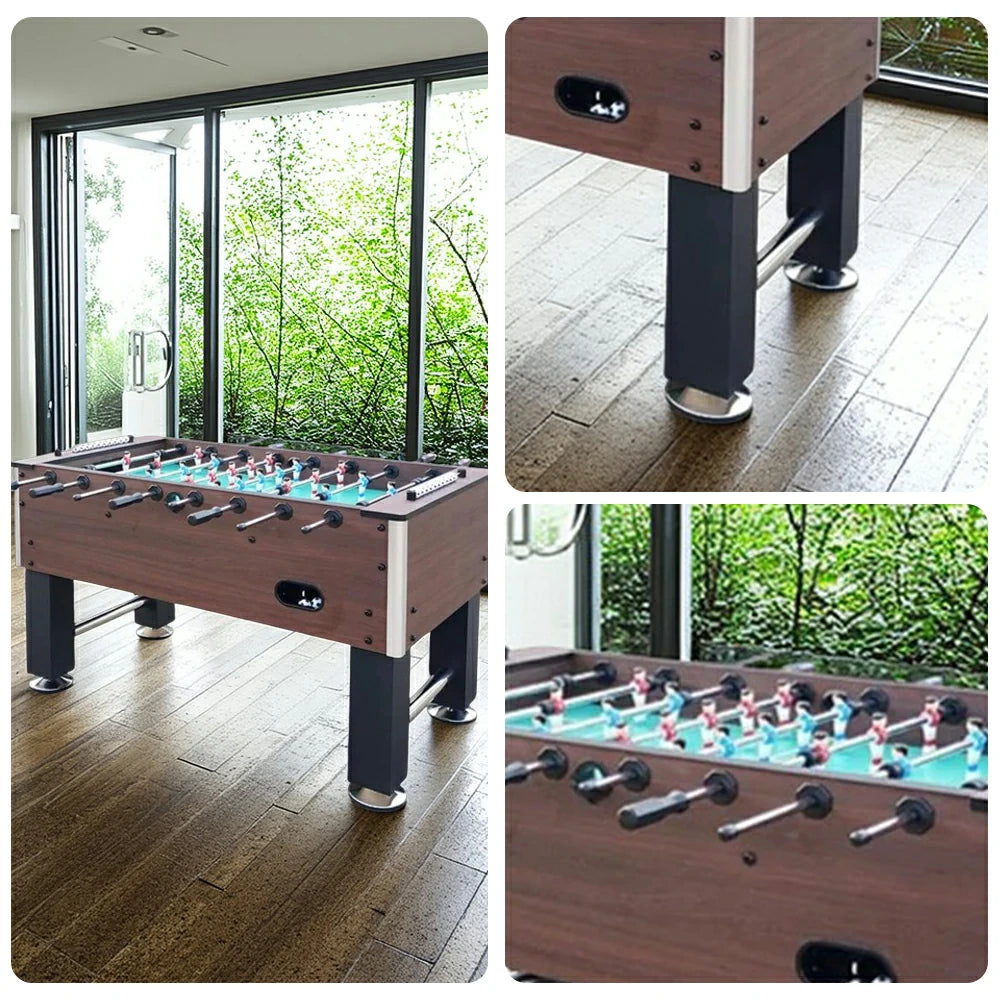 KICKSY 5FT Solid Wood Foosball Table - Chrome-Plated Steel Rods, ABS Hand-Painted Players, High-Density Playfield, Anti-Slip Handles, Durable & Stable Construction