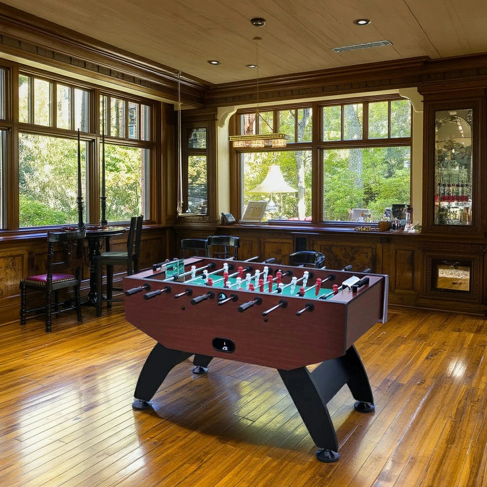 KICKSY 5FT Solid Wood Foosball Table - Chrome-Plated Steel Rods, ABS Hand-Painted Players, High-Density Playfield, Anti-Slip Handles, Durable & Stable Construction