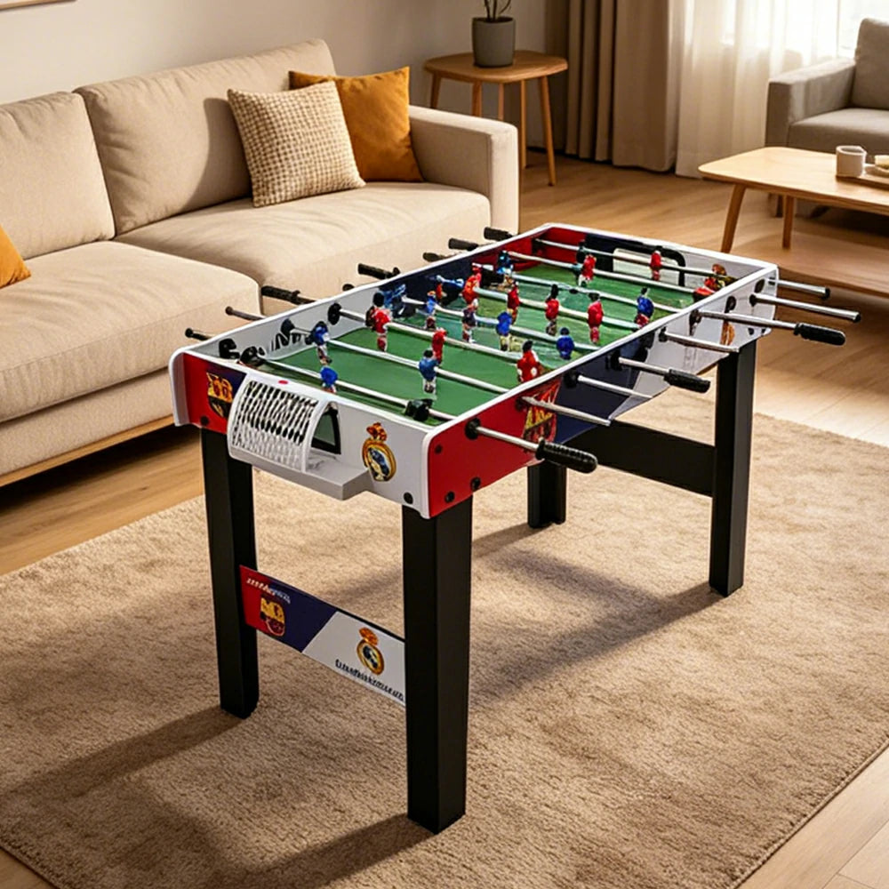 KICKSY 1.2M Foosball Table with 8-Rod Control and Football Theme for Game Room - Black