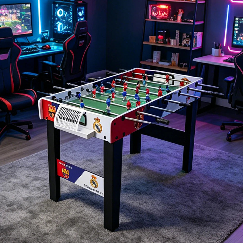 KICKSY 1.2M Foosball Table with 8-Rod Control and Football Theme for Game Room - Black