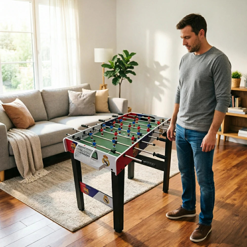 KICKSY 1.2M Foosball Table with 8-Rod Control and Football Theme for Game Room - Black