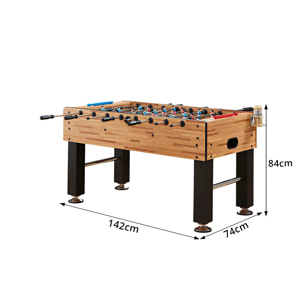 KICKSY 1.4M Large Foosball Table with MDF Woodgrain Frame for Home Game Room - Natural Black