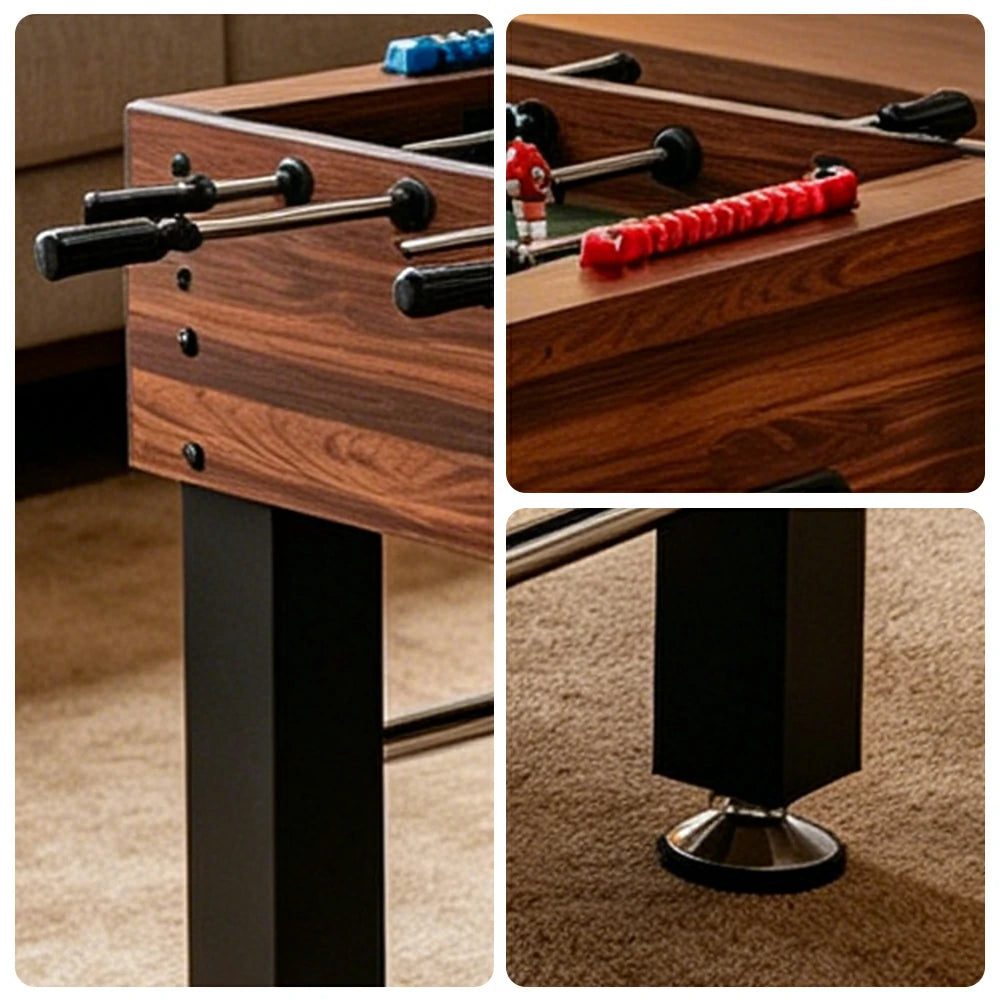 KICKSY 1.4M Large Foosball Table with MDF Woodgrain Frame for Home Game Room - Orange Brown