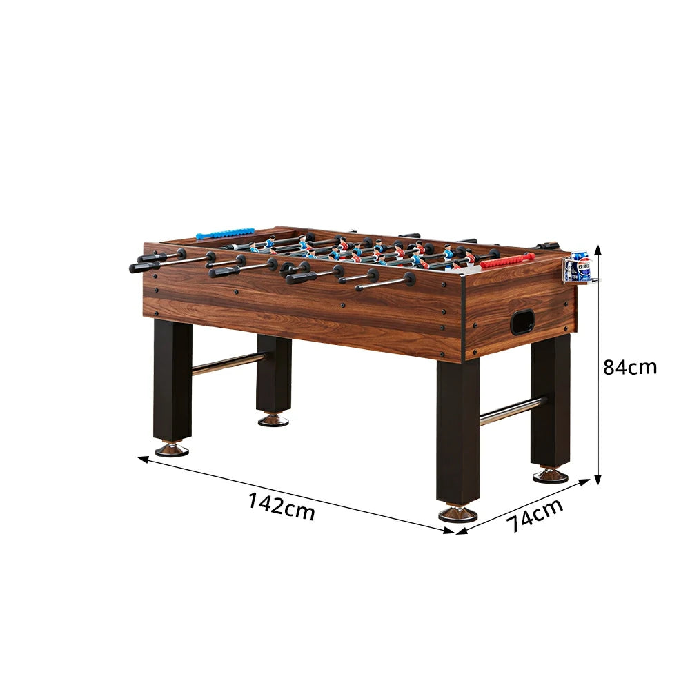 KICKSY 1.4M Large Foosball Table with MDF Woodgrain Frame for Home Game Room - Orange Brown