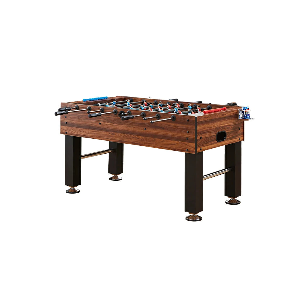 KICKSY 1.4M Large Foosball Table with MDF Woodgrain Frame for Home Game Room - Orange Brown
