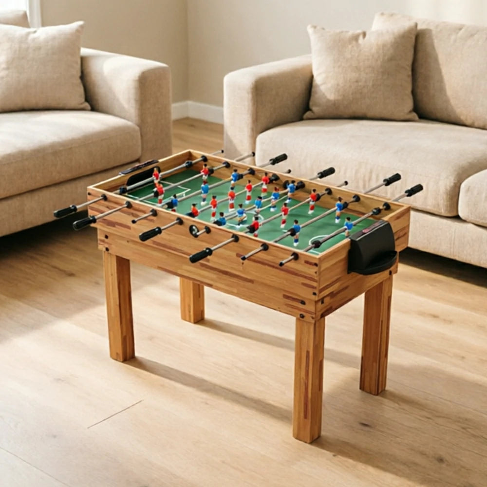 KICKSY 10-in-1 Multi Game Table with Foosball Billiards Air Hockey and Table Tennis - Natural