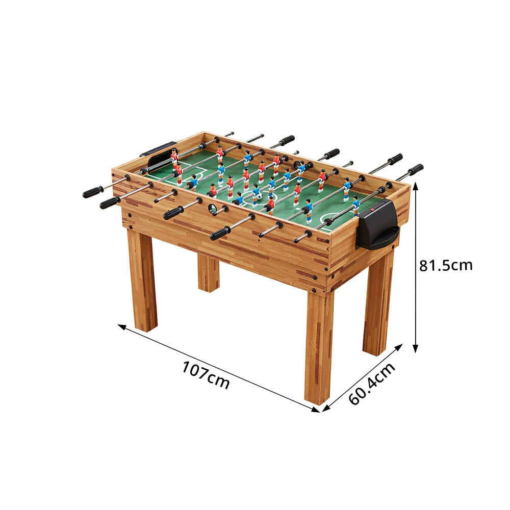 KICKSY 10-in-1 Multi Game Table with Foosball Billiards Air Hockey and Table Tennis - Natural