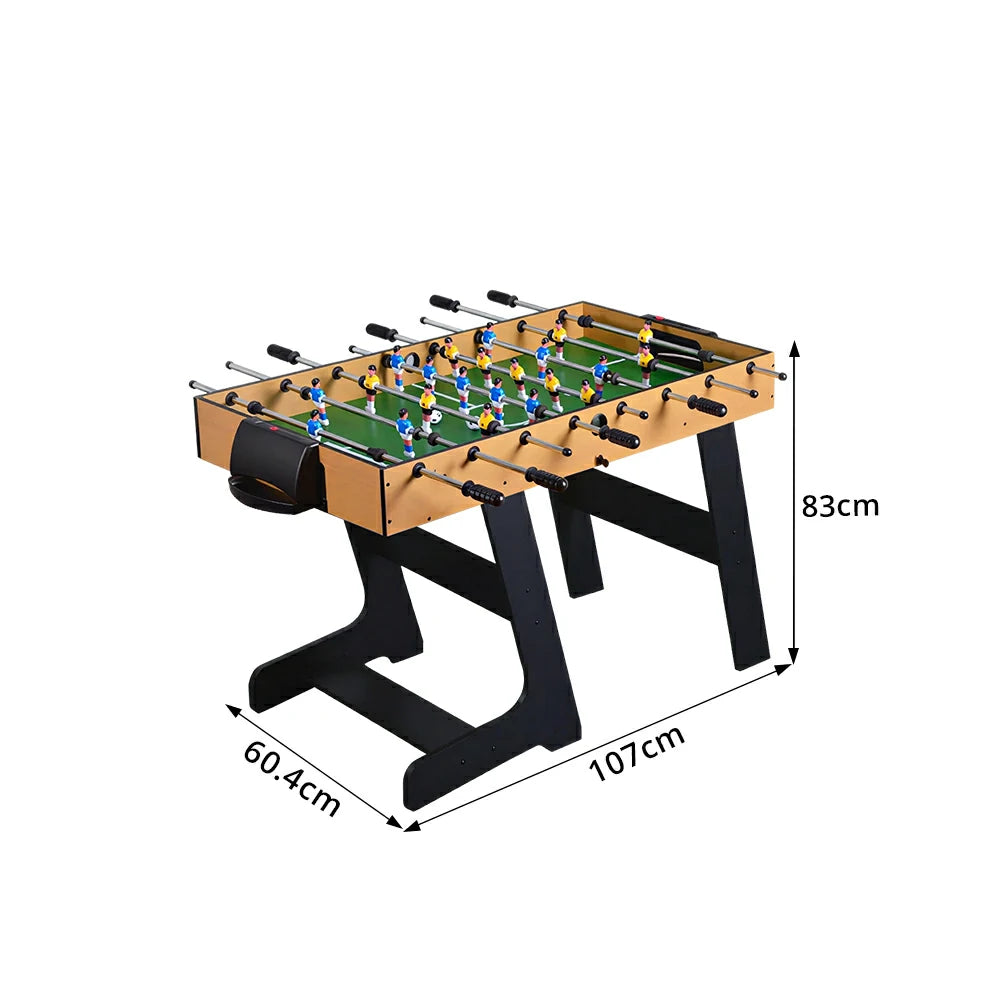 KICKSY 5-in-1 Foldable Multi Game Table with Foosball Billiards Air Hockey and Table Tennis - Natural Black