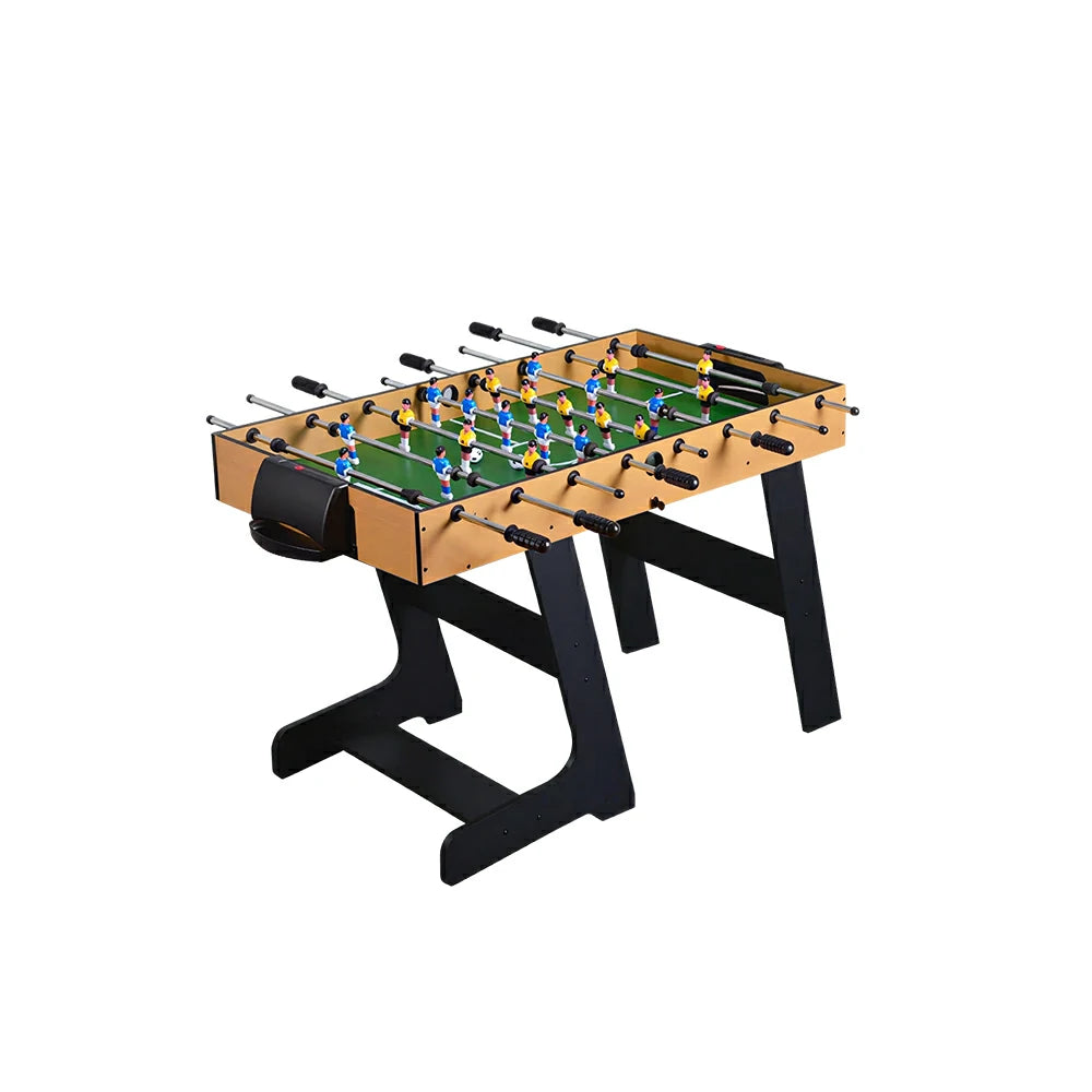 KICKSY 5-in-1 Foldable Multi Game Table with Foosball Billiards Air Hockey and Table Tennis - Natural Black