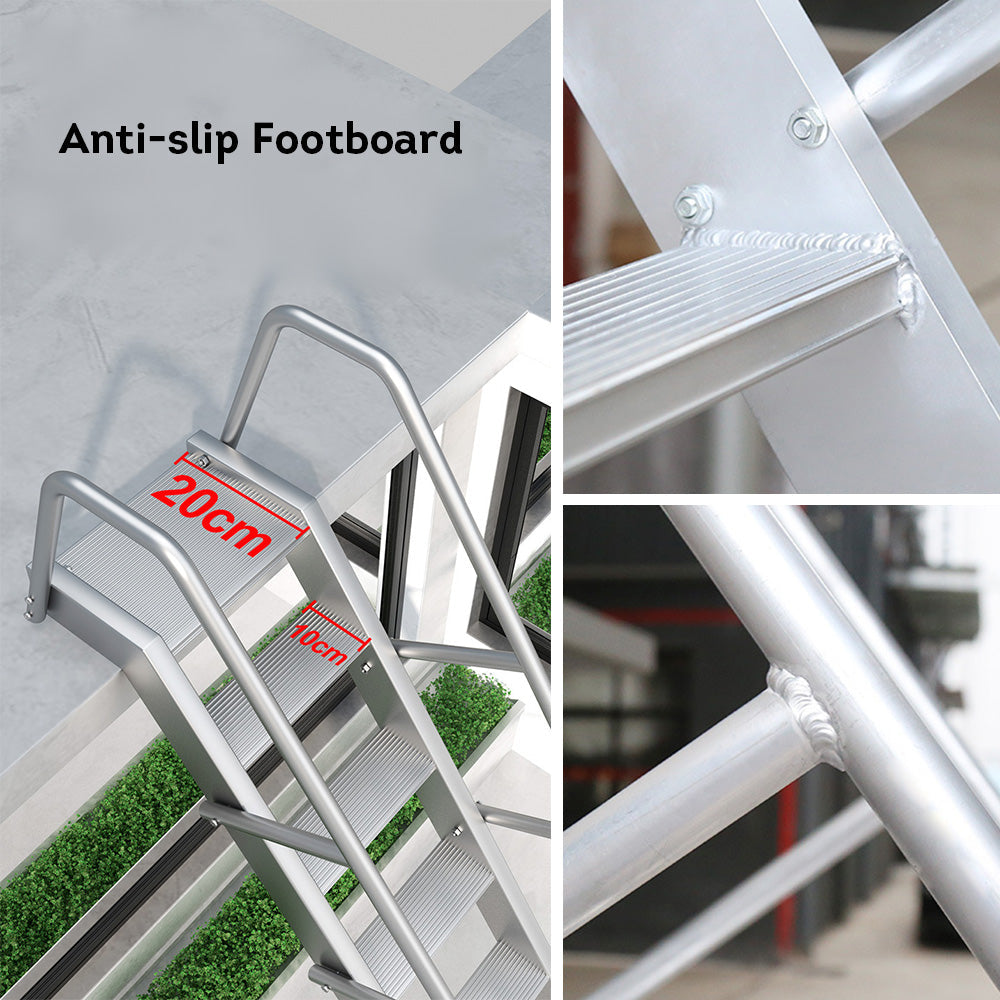 GROVIA 7/ 9/ 12/15-step Aluminum Alloy Ladder Household Stairs - Silver