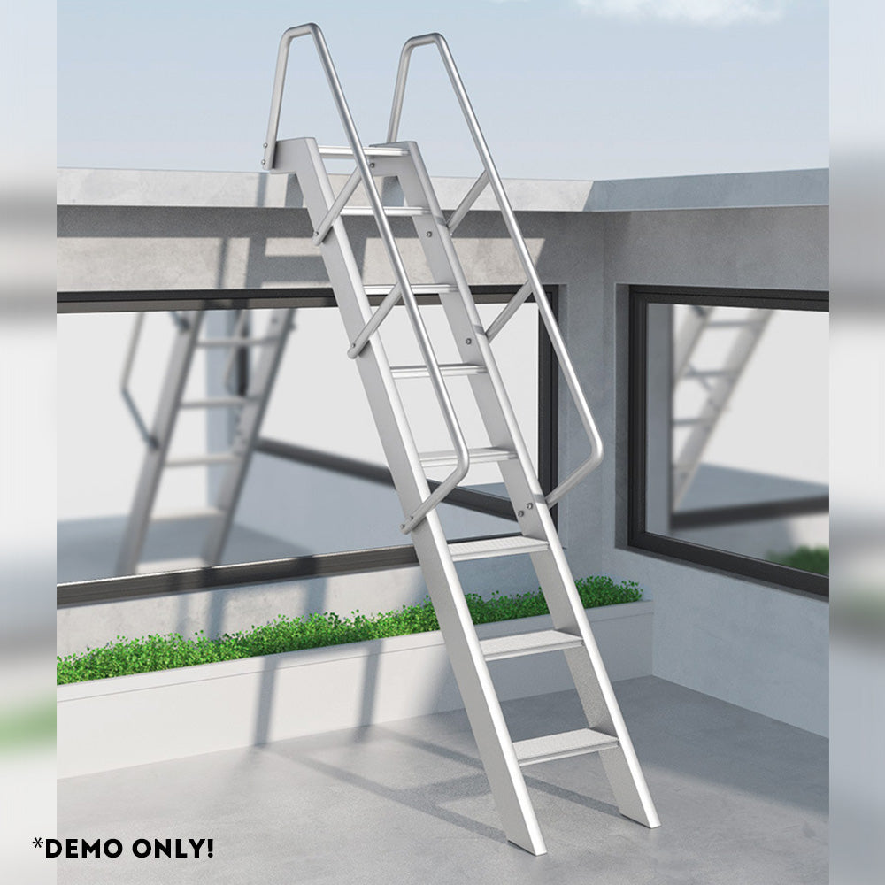 GROVIA 7/ 9/ 12/15-step Aluminum Alloy Ladder Household Stairs - Silver