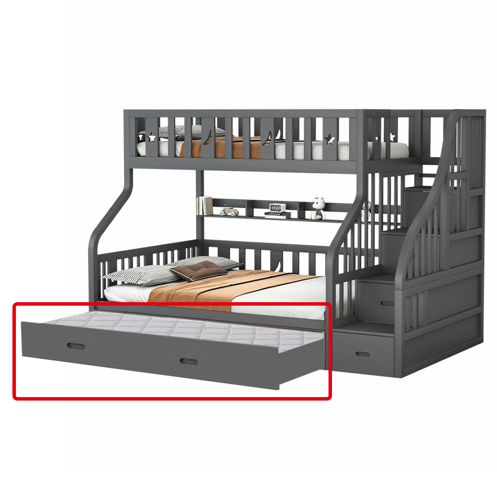 Trundle Only! LIVARA Space-Saving Trundle Bed Frame for CF02 Bunk Bed - Grey