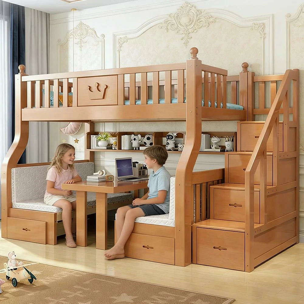 LIVARA 1.5m Solid Wood Frame Bunk Bed - Wood