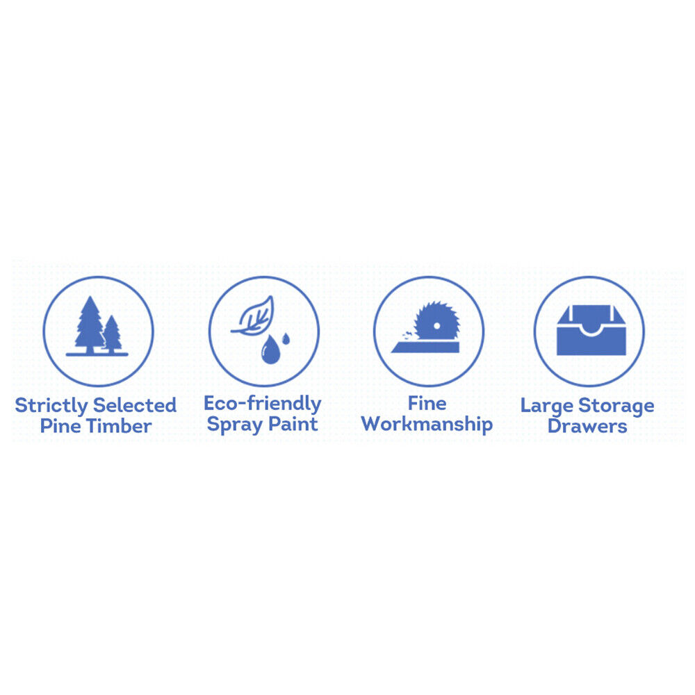 LIVARA ACSF01 Bunk Bed Frame Solid Pine Timber Safety Rails Big Storage