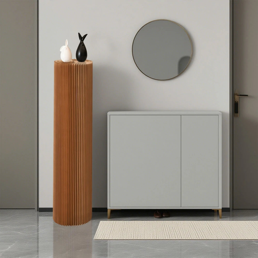 LIVARA Cardboard Cylinder Display Stand – Lightweight, Eco-Friendly Round Showcase for Retail or Exhibitions - Brown