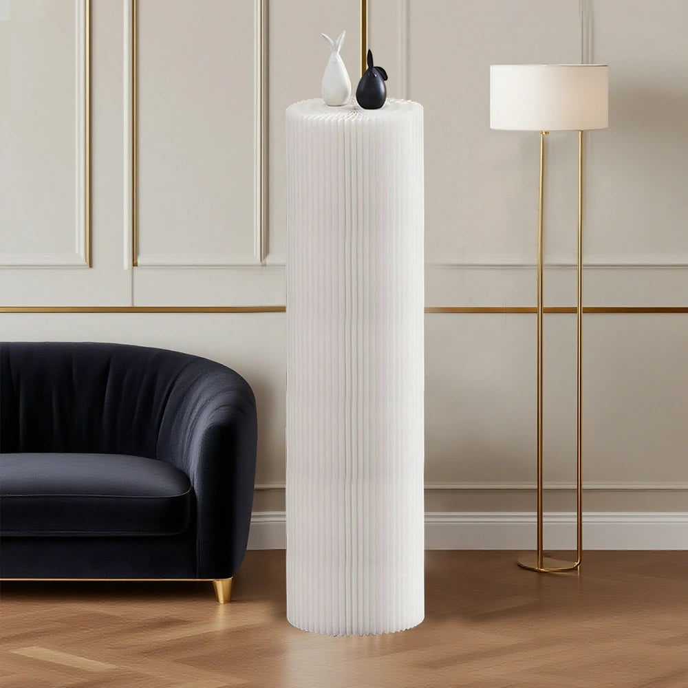 LIVARA Cardboard Cylinder Display Stand – Lightweight, Eco-Friendly Round Showcase for Retail or Exhibitions - White