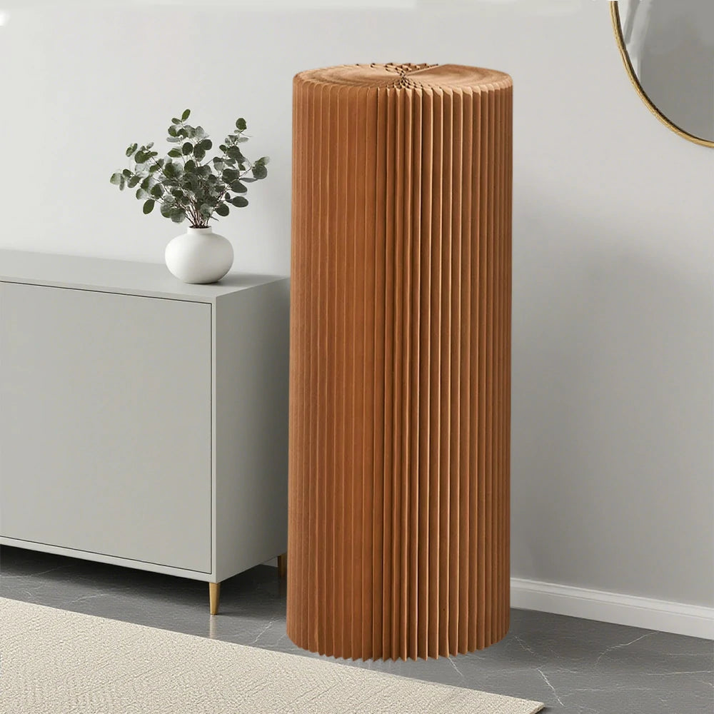 LIVARA Cardboard Cylinder Display Stand – Lightweight, Eco-Friendly Round Showcase for Retail or Exhibitions - Brown