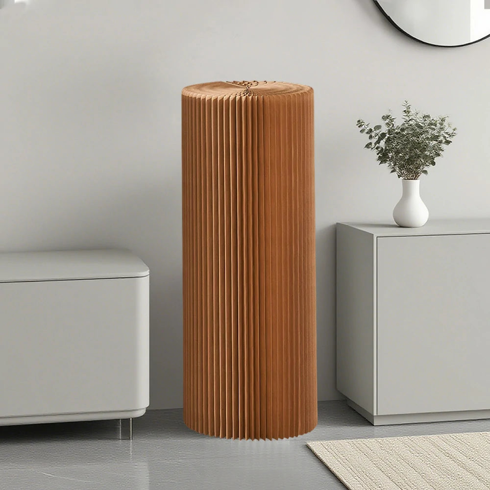LIVARA Cardboard Cylinder Display Stand – Lightweight, Eco-Friendly Round Showcase for Retail or Exhibitions - Brown