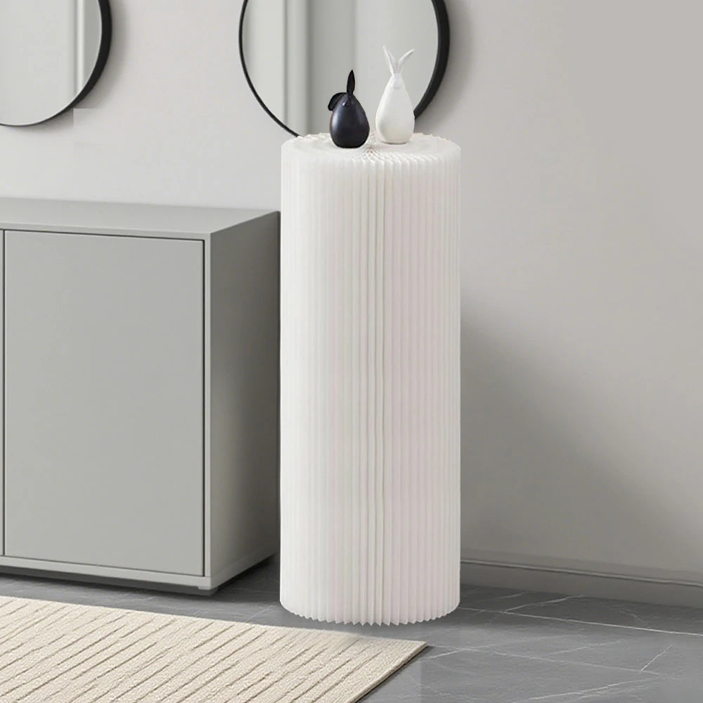 LIVARA Cardboard Cylinder Display Stand – Lightweight, Eco-Friendly Round Showcase for Retail or Exhibitions - White