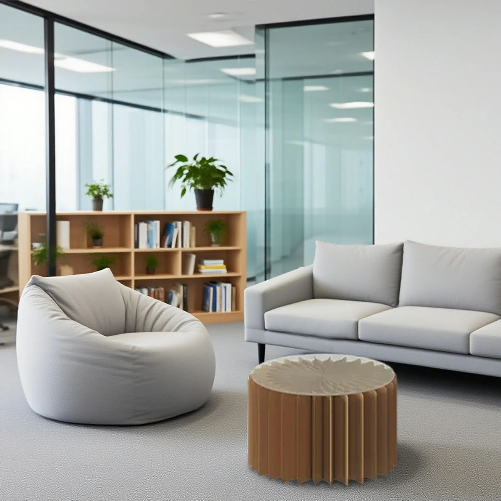 LIVARA Foldable Paper Cylinder Display Stand – Lightweight, Space-Saving Round Showcase for Retail & Promotions-Brown