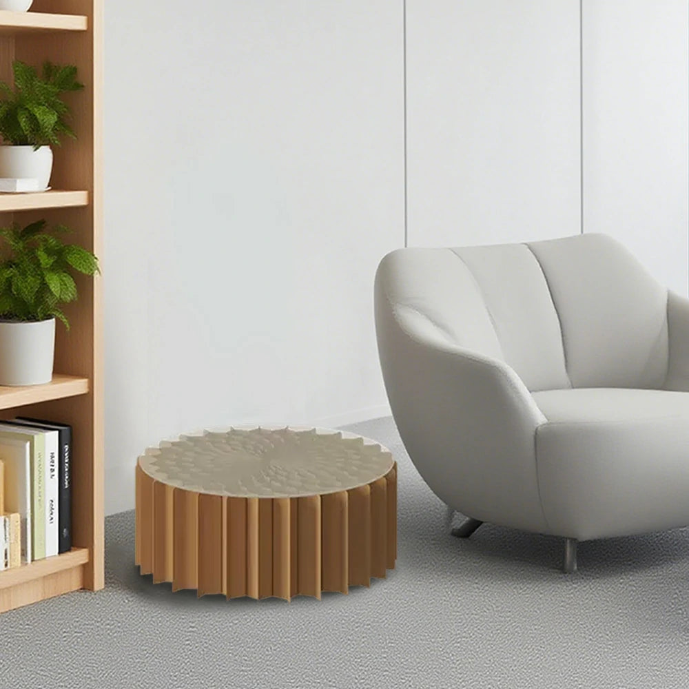 LIVARA Foldable Paper Cylinder Display Stand – Lightweight, Space-Saving Round Showcase for Retail & Promotions-Brown